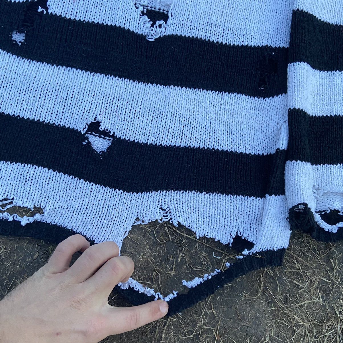 Vintage Vintage Y2K Striped Distressed Knit Sweater Grunge Slim XL Size XL / US 12-14 / IT 48-50 - 6 Thumbnail