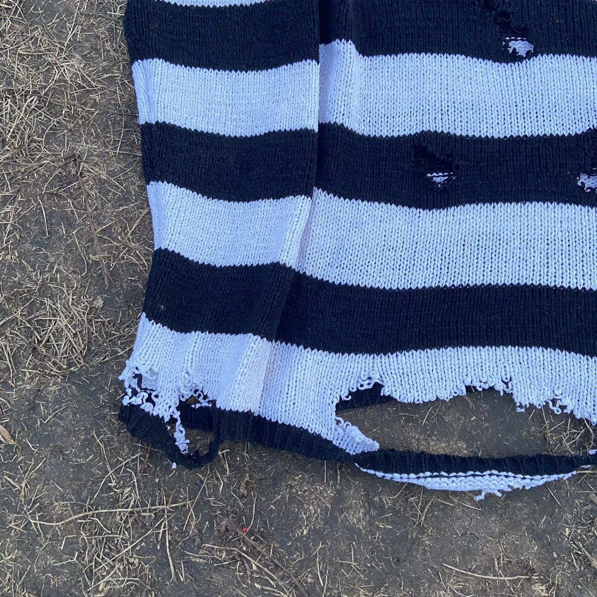 Vintage Vintage Y2K Striped Distressed Knit Sweater Grunge Slim XL Size XL / US 12-14 / IT 48-50 - 3 Thumbnail