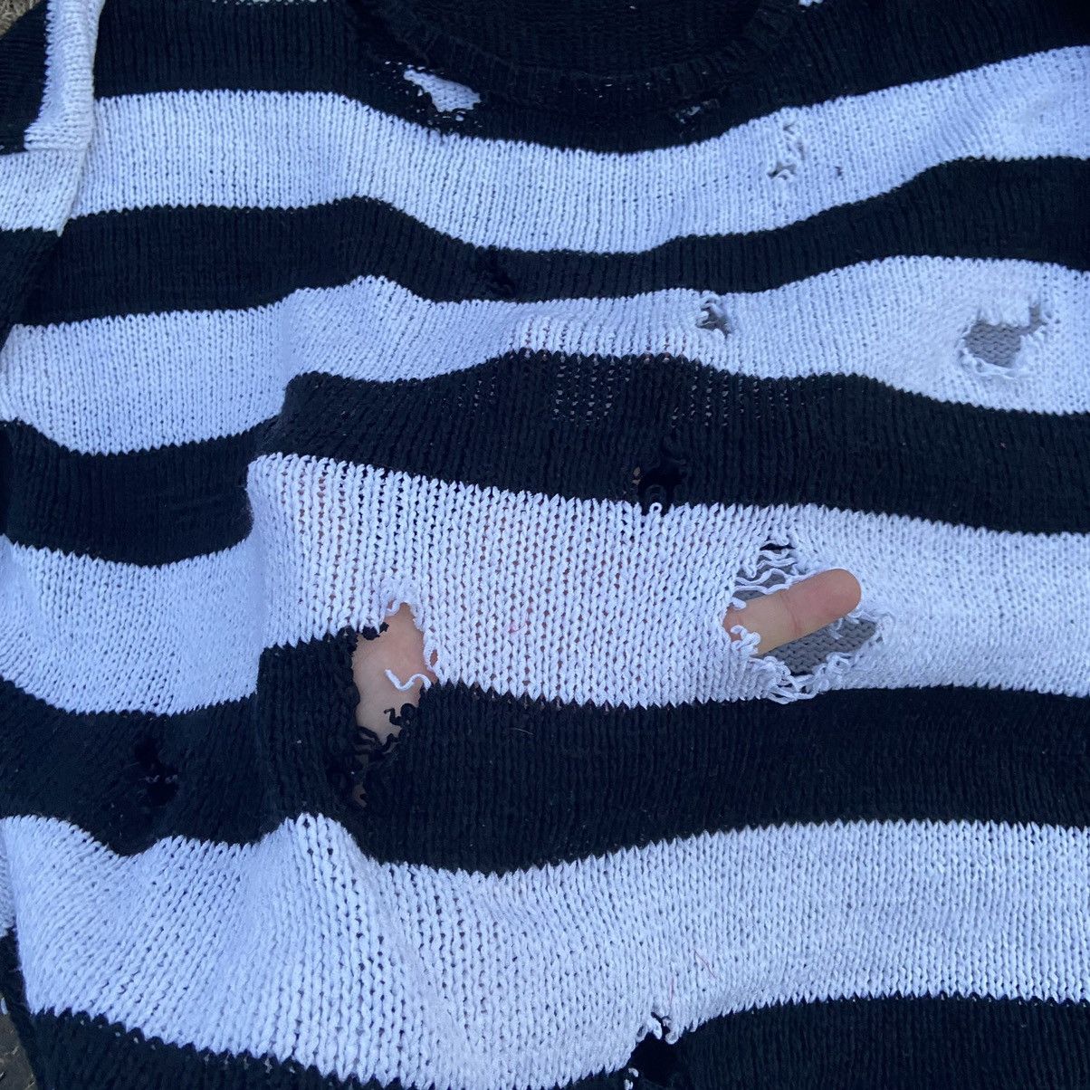 Vintage Vintage Y2K Striped Distressed Knit Sweater Grunge Slim XL Size XL / US 12-14 / IT 48-50 - 8 Thumbnail