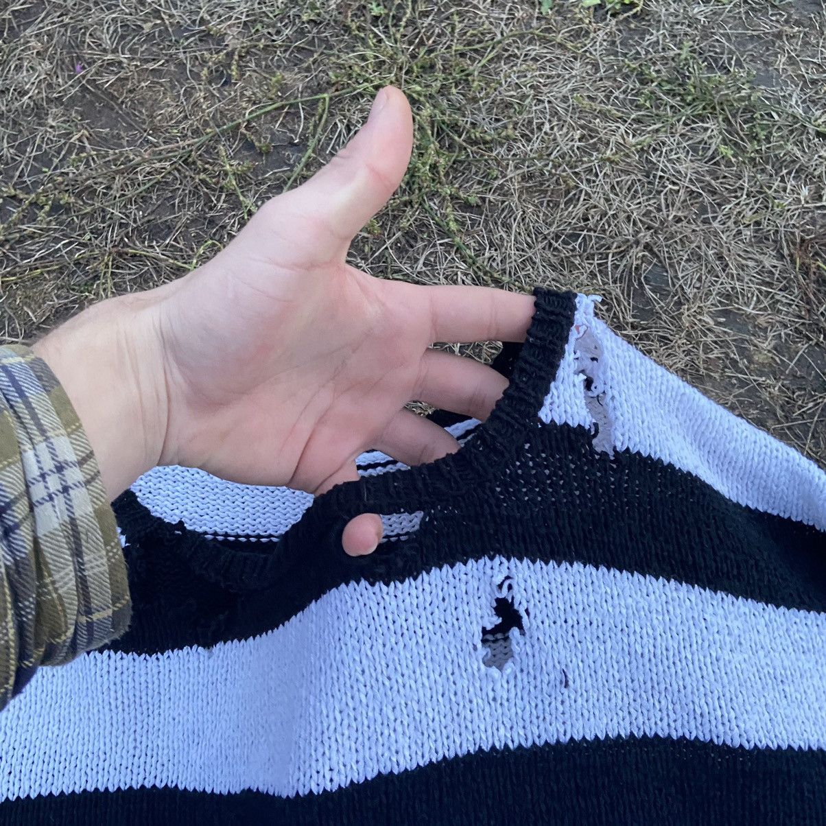 Vintage Vintage Y2K Striped Distressed Knit Sweater Grunge Slim XL Size XL / US 12-14 / IT 48-50 - 9 Thumbnail