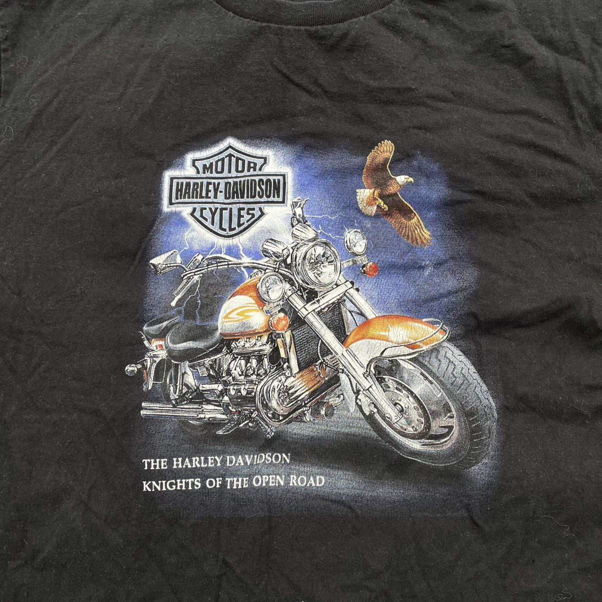 Harley Davidson Vintage 90s Faded Thrashed Harley Davidson Tee Skulls 3D Size US XL / EU 56 / 4 - 4 Thumbnail
