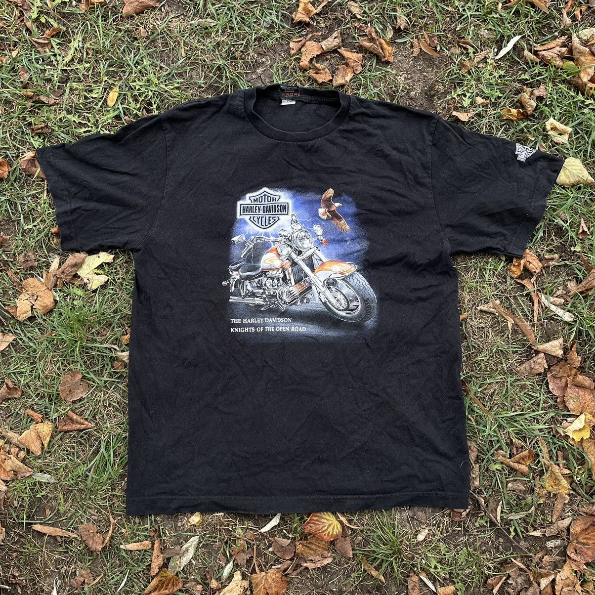 Harley Davidson Vintage 90s Faded Thrashed Harley Davidson Tee Skulls 3D Size US XL / EU 56 / 4 - 1 Thumbnail