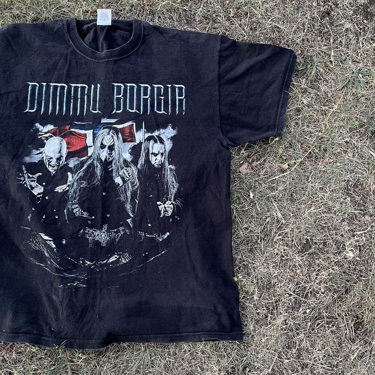 Vintage Vintage Y2K Dimmu Borgir Thrashed Band Tee Faded Black L Size US L / EU 52-54 / 3 - 4 Thumbnail