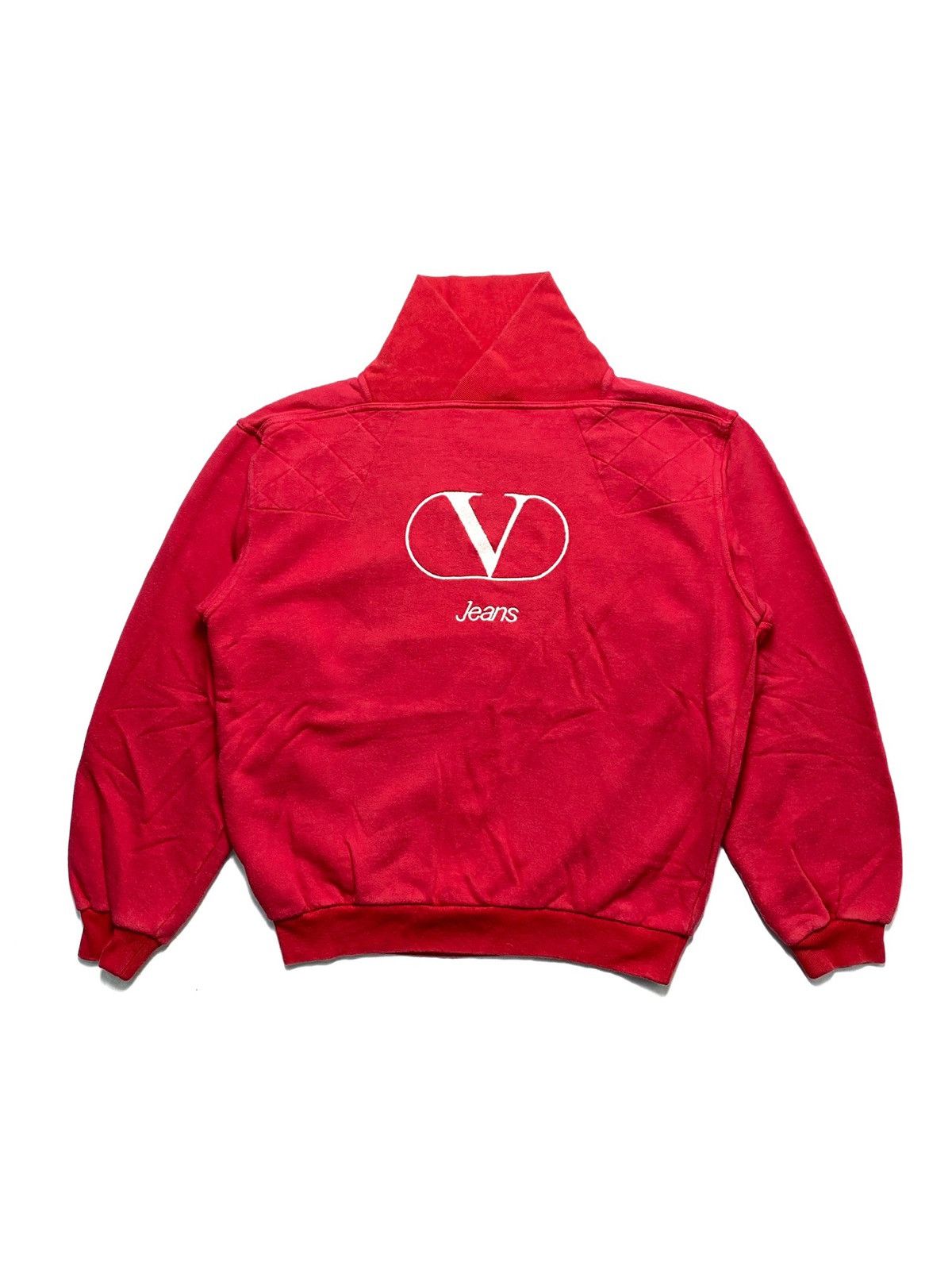 image of Vintage Valentino Garavani Italy Crewneck in Red, Men's (Size Medium)