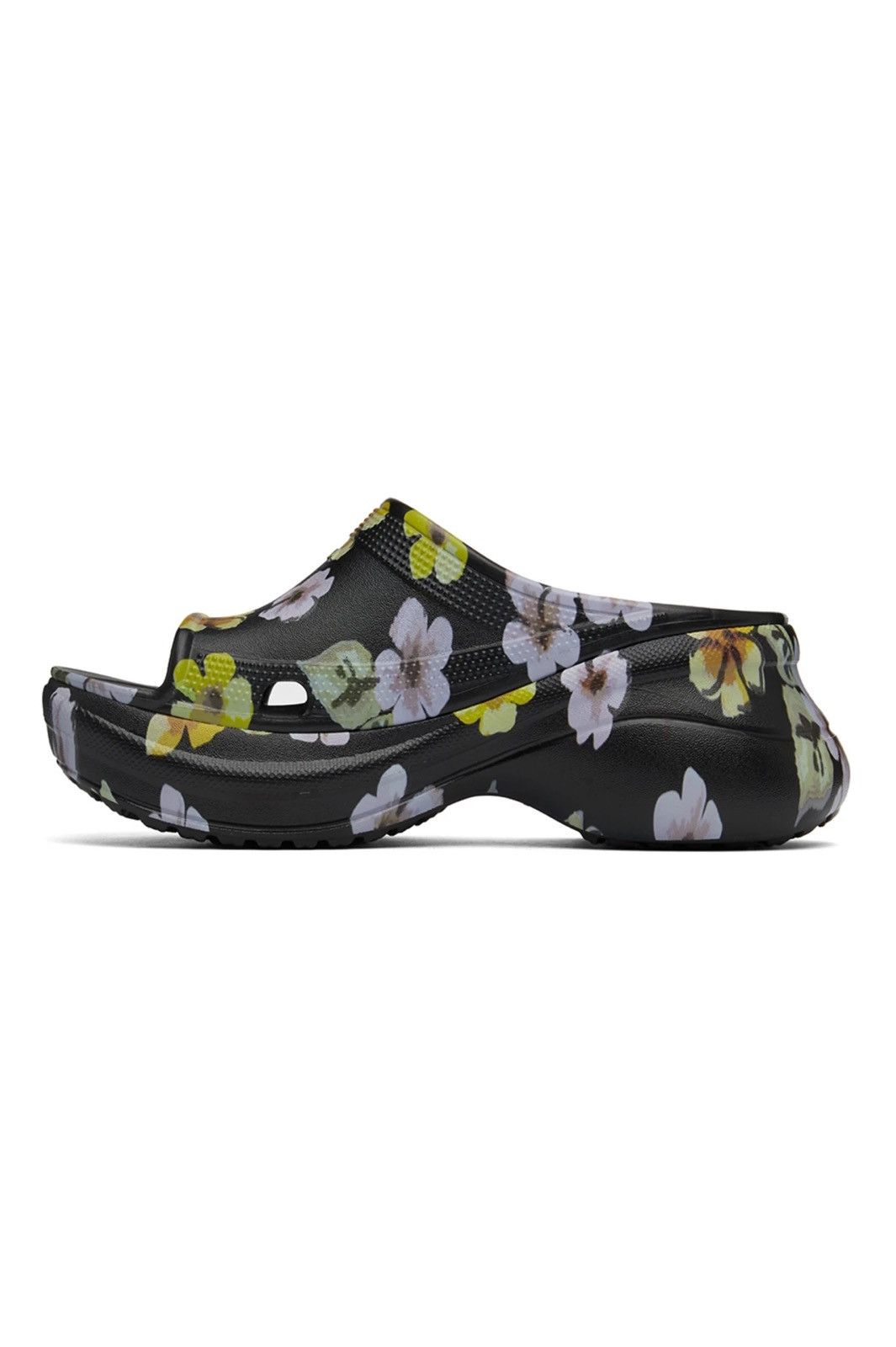 Balenciaga × Crocs Black Floral Pool Slides Size US 9 / EU 42 - 3 Thumbnail
