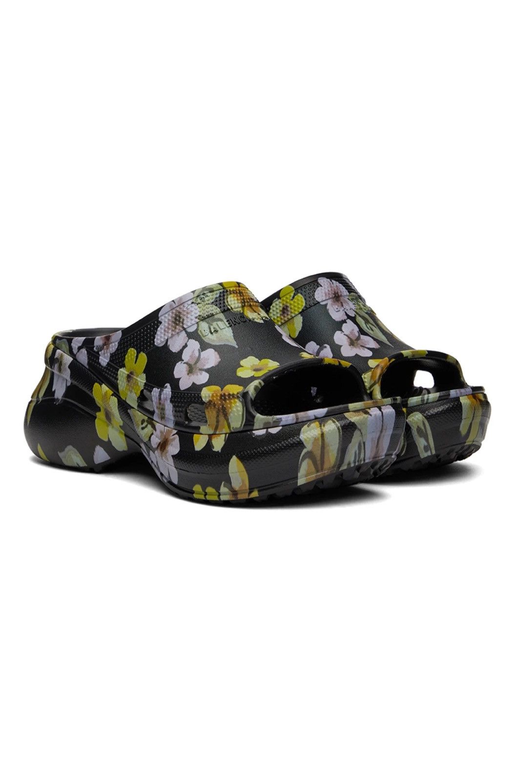 Balenciaga × Crocs Black Floral Pool Slides Size US 9 / EU 42 - 2 Thumbnail