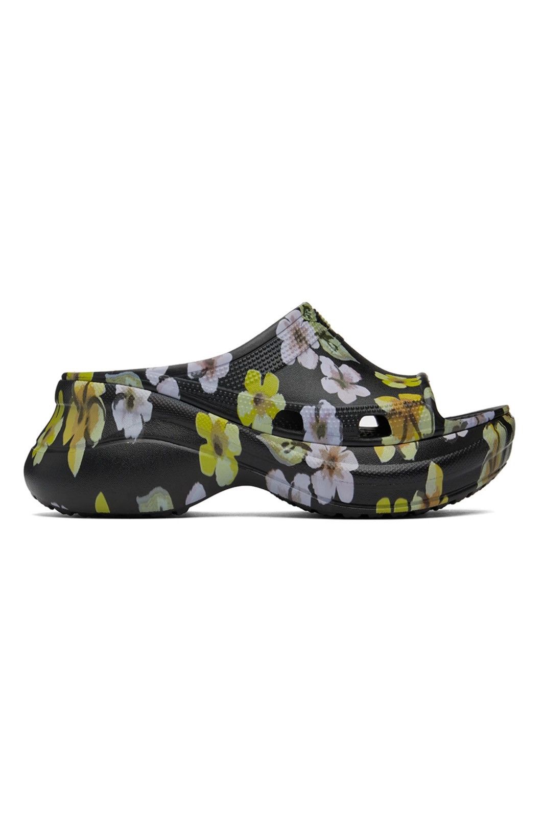 Balenciaga × Crocs Black Floral Pool Slides Size US 9 / EU 42 - 1 Thumbnail