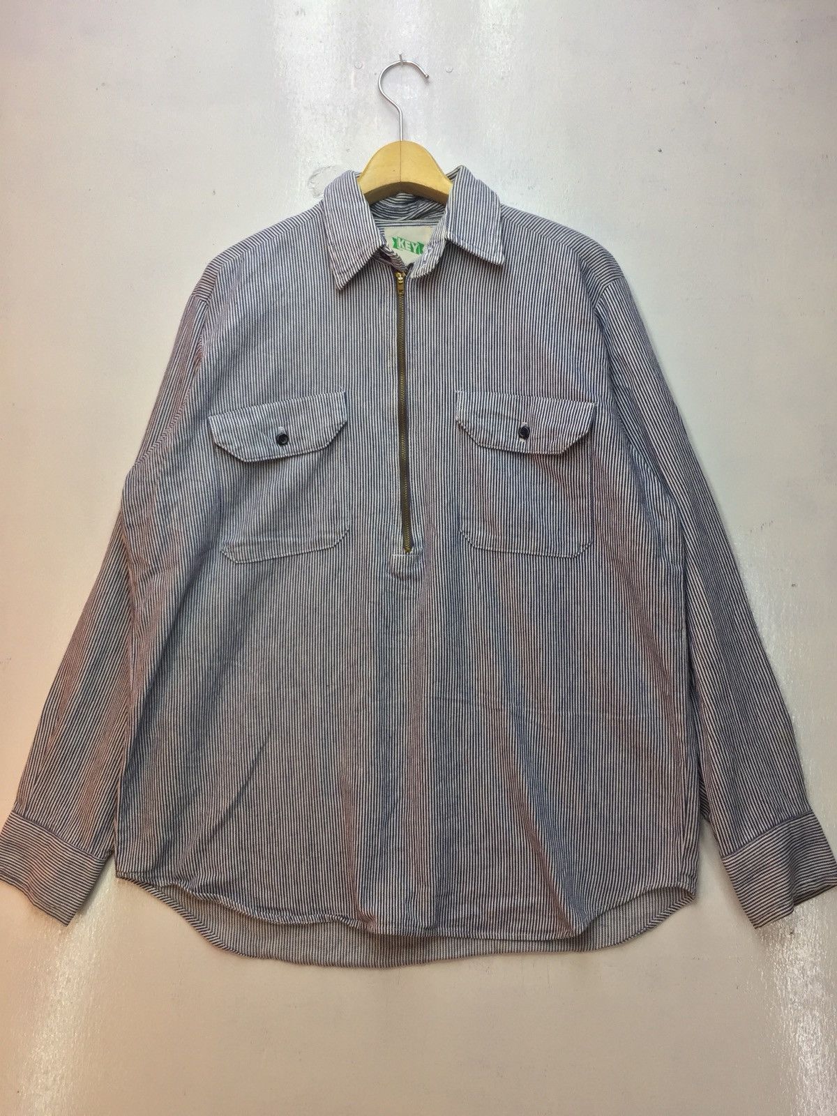 Vintage Vintage Key Wabash Stripe Shirt Size US XL / EU 56 / 4 - 1 Thumbnail