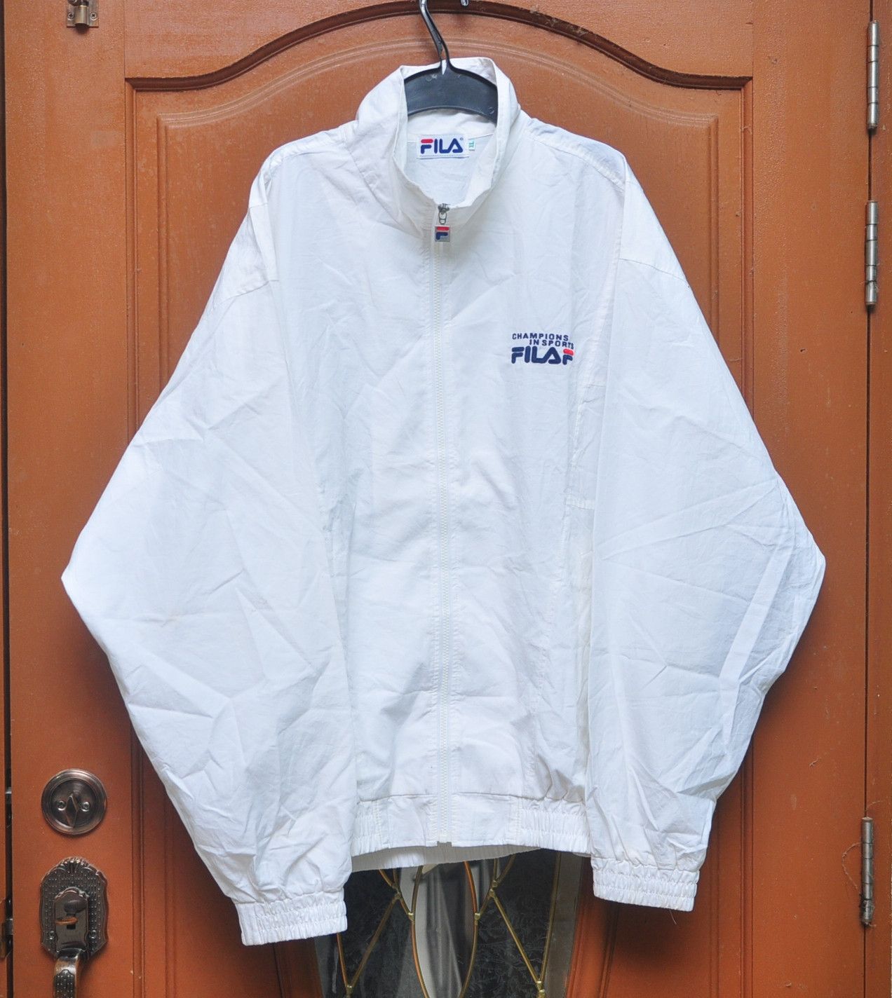 image of Vinatge Fila White Sweater / Hip Hop Swag Skate, Men's (Size XL)