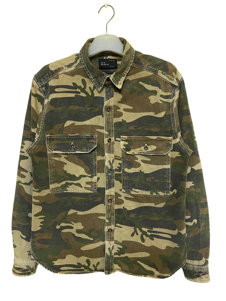 image of Zara Relaxed Fit Camouflage Jacket, Men's (Size Medium)