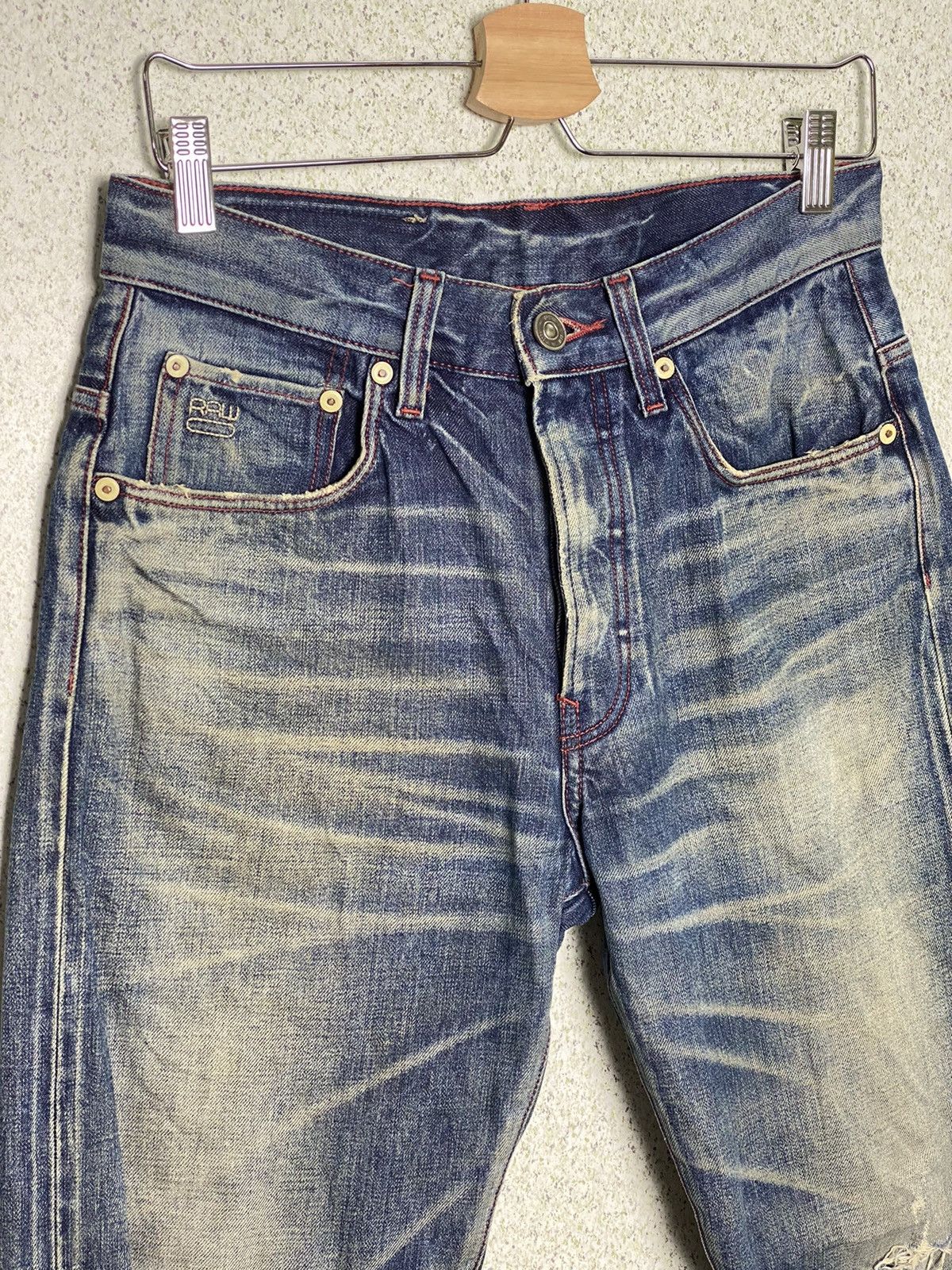 G-Star × Japanese Brand Vintage Gstar Raw Distressed Selvedge Denim Size US 30 / EU 46 - 3 Thumbnail