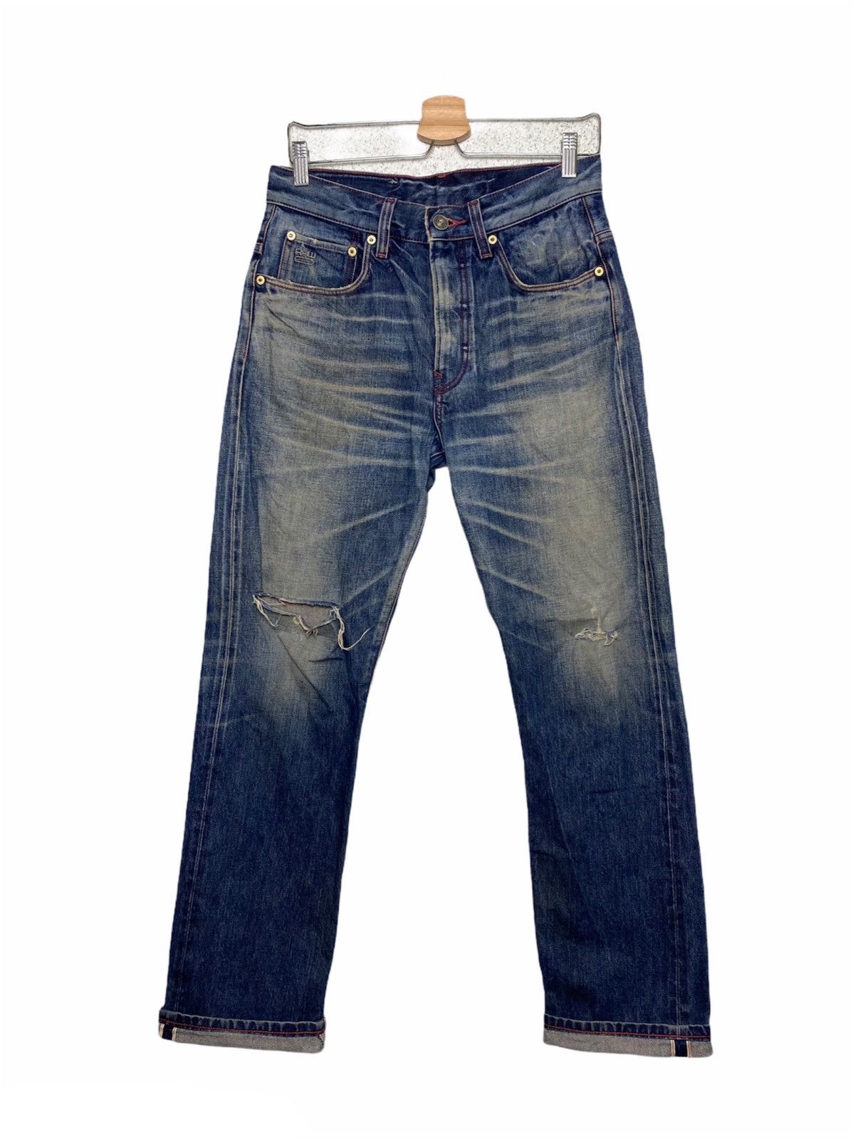 G-Star × Japanese Brand Vintage Gstar Raw Distressed Selvedge Denim Size US 30 / EU 46 - 1 Thumbnail