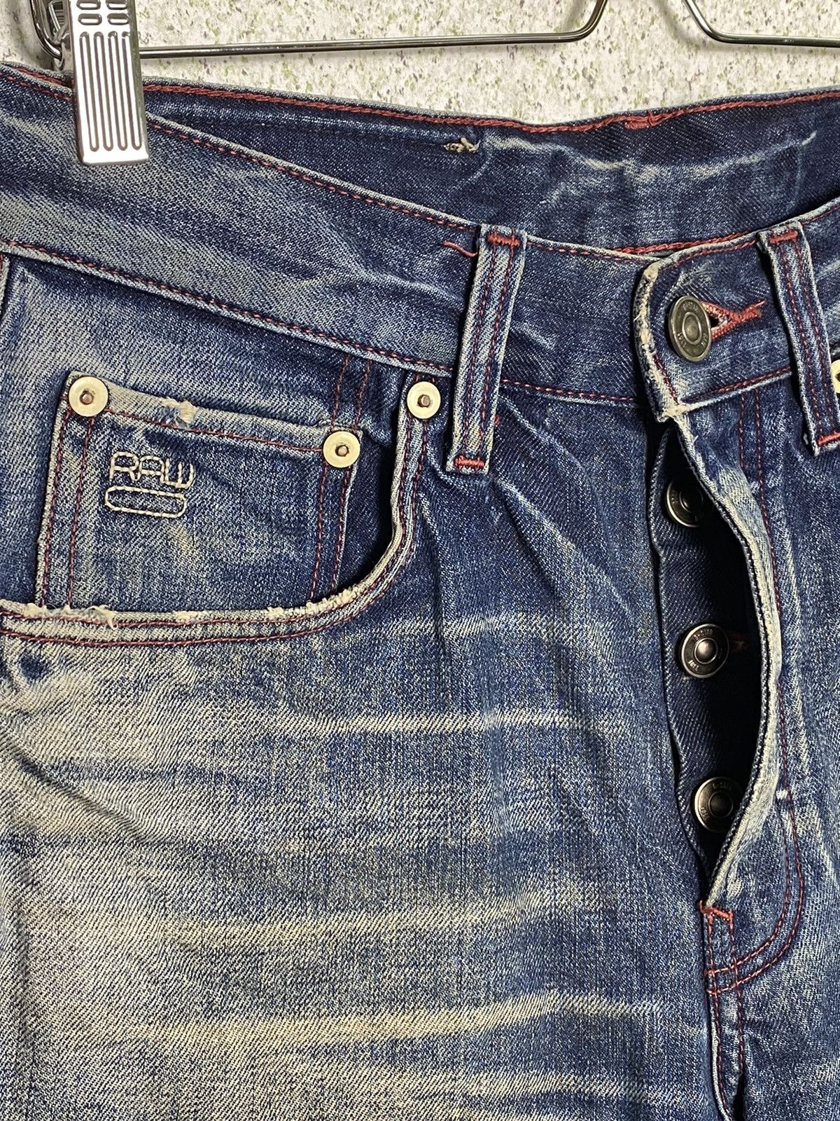 G-Star × Japanese Brand Vintage Gstar Raw Distressed Selvedge Denim Size US 30 / EU 46 - 5 Thumbnail