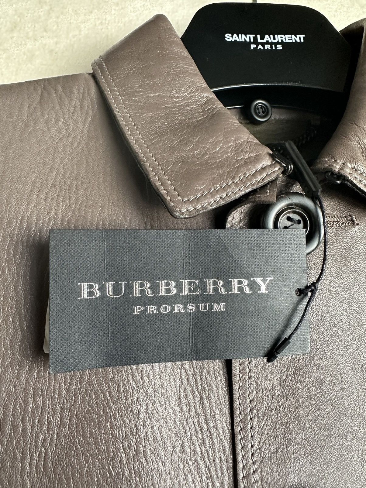 Burberry Prorsum Burberry Prorsum Bailey sample long grey leather coat Size US M / EU 48-50 / 2 - 21 Thumbnail