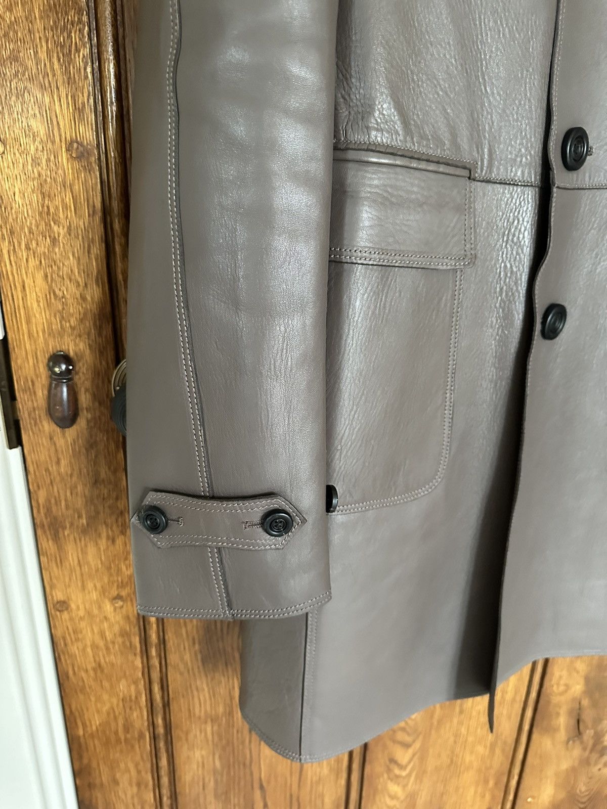 Burberry Prorsum Burberry Prorsum Bailey sample long grey leather coat Size US M / EU 48-50 / 2 - 12 Thumbnail