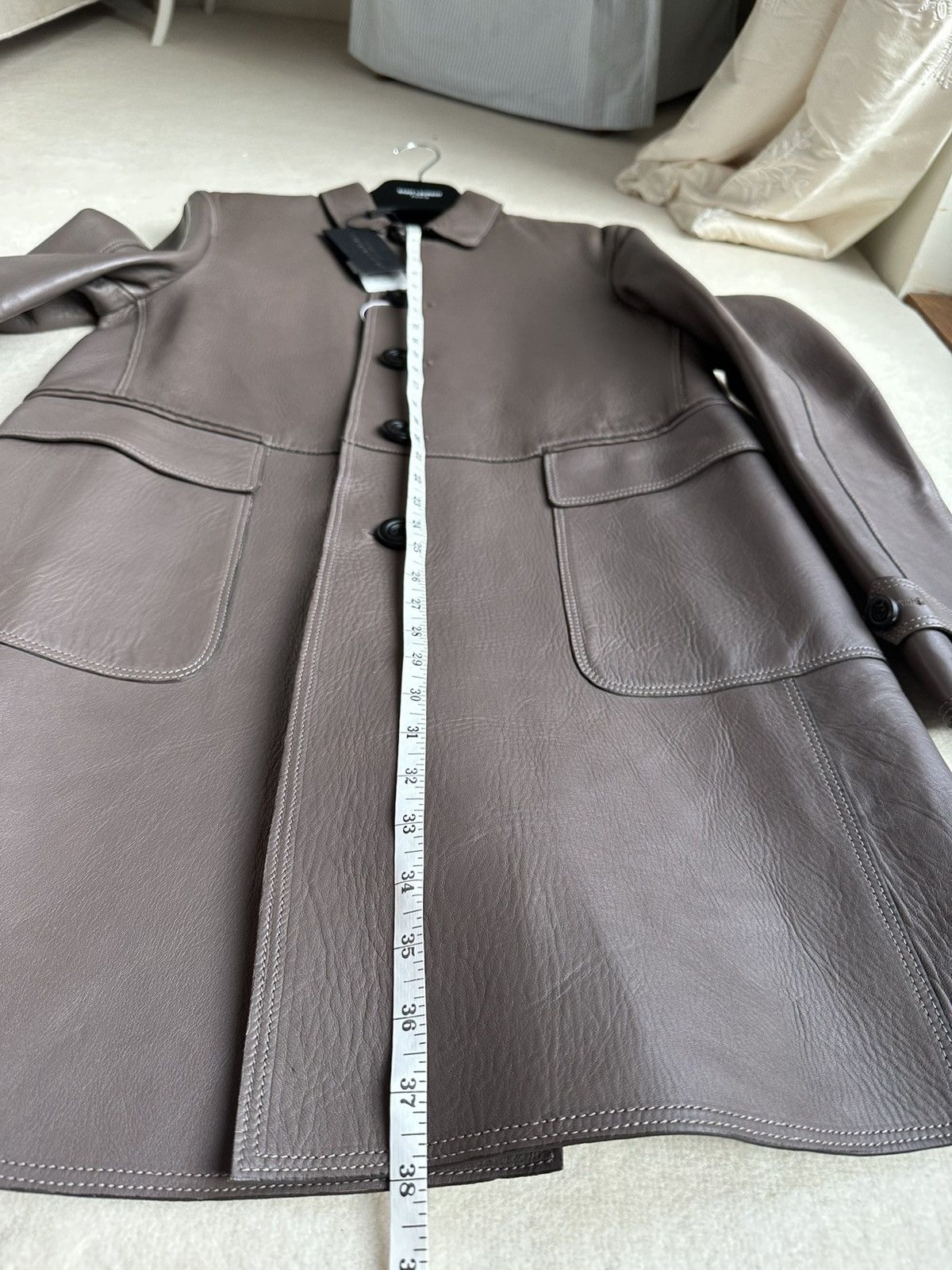 Burberry Prorsum Burberry Prorsum Bailey sample long grey leather coat Size US M / EU 48-50 / 2 - 9 Thumbnail