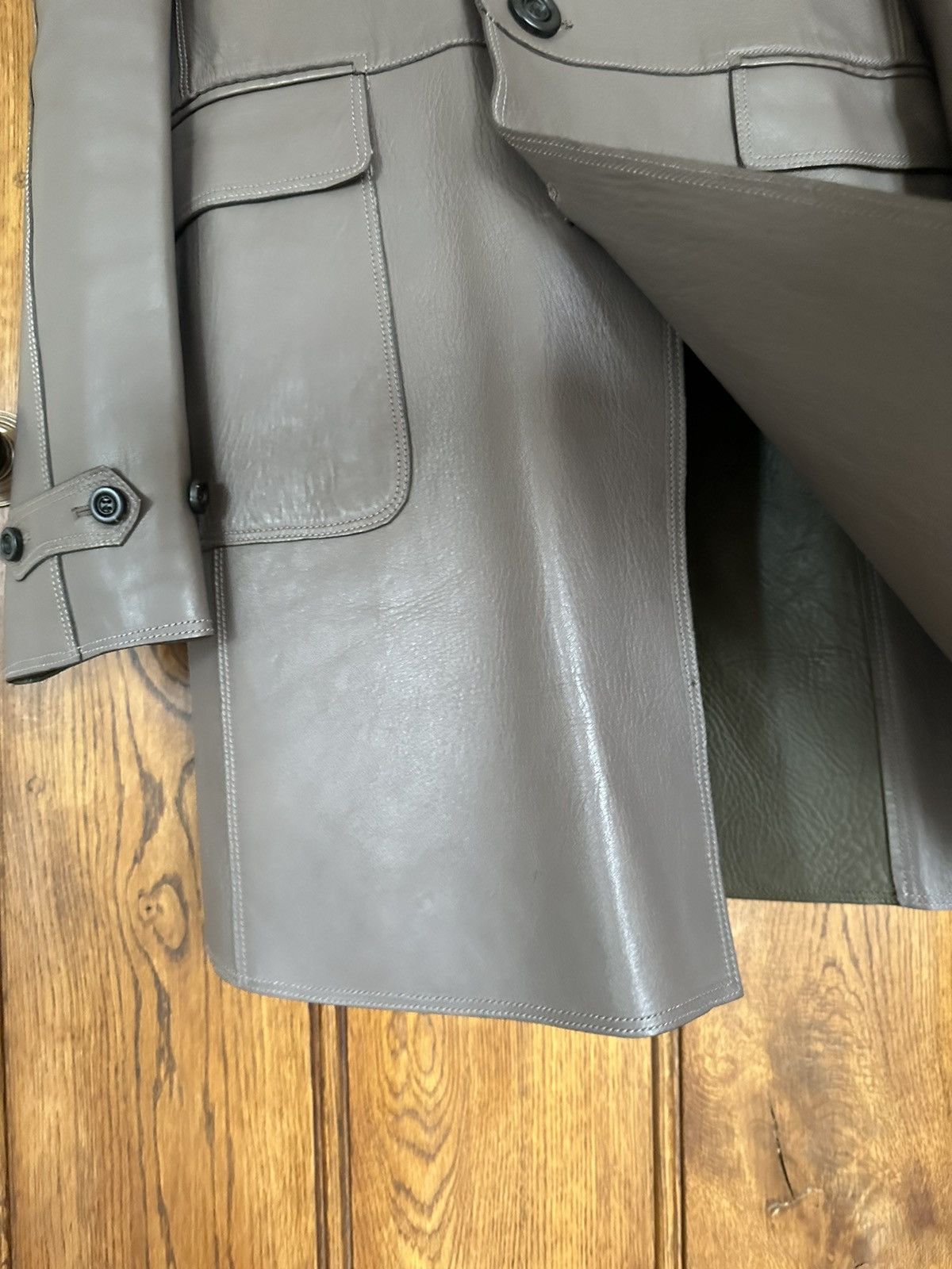 Burberry Prorsum Burberry Prorsum Bailey sample long grey leather coat Size US M / EU 48-50 / 2 - 13 Thumbnail