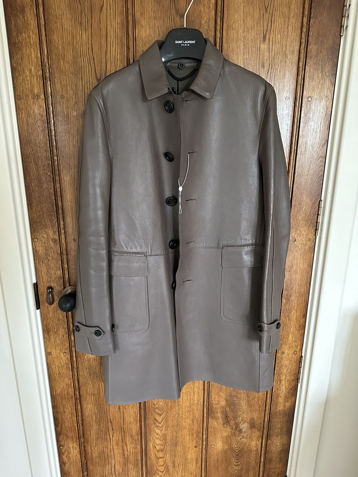 Burberry Prorsum Burberry Prorsum Bailey sample long grey leather coat Size US M / EU 48-50 / 2 - 25 Thumbnail