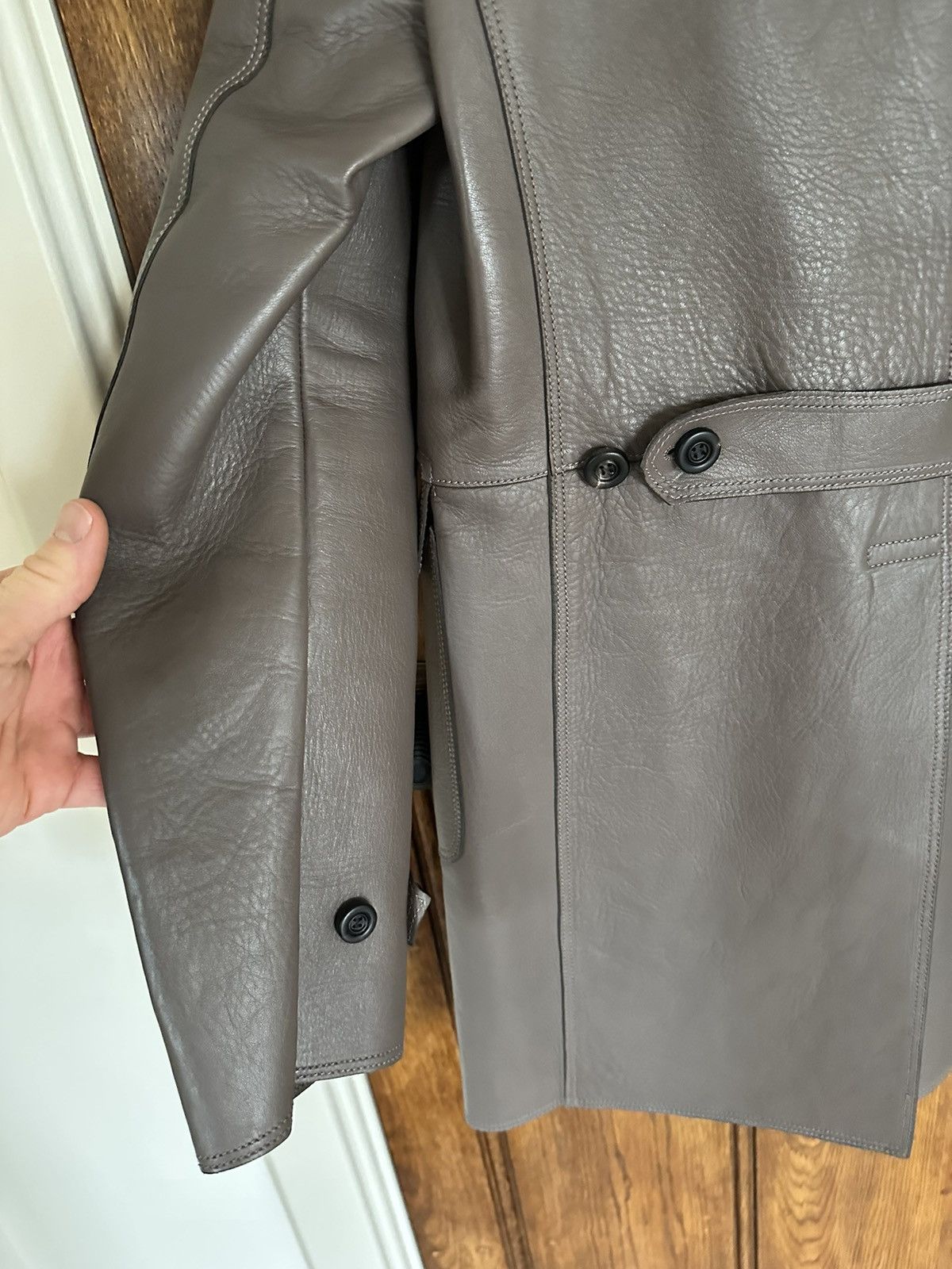 Burberry Prorsum Burberry Prorsum Bailey sample long grey leather coat Size US M / EU 48-50 / 2 - 20 Thumbnail