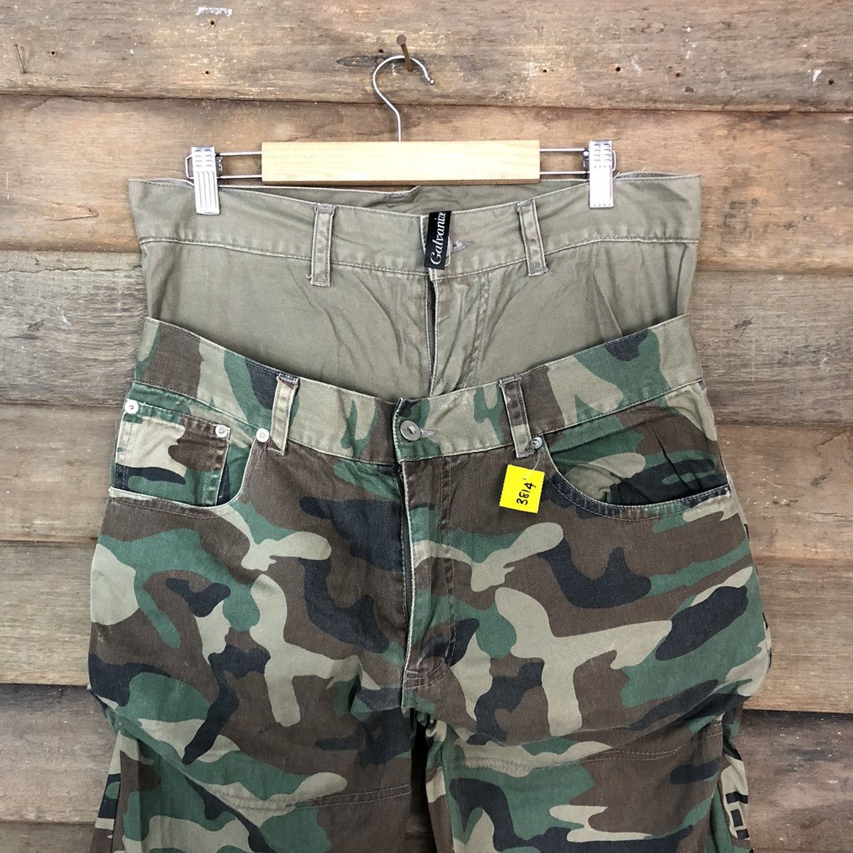 Japanese Brand Galvanize double waist camo Green Army Cargo Pants #3814 Size US 30 / EU 46 - 6 Thumbnail