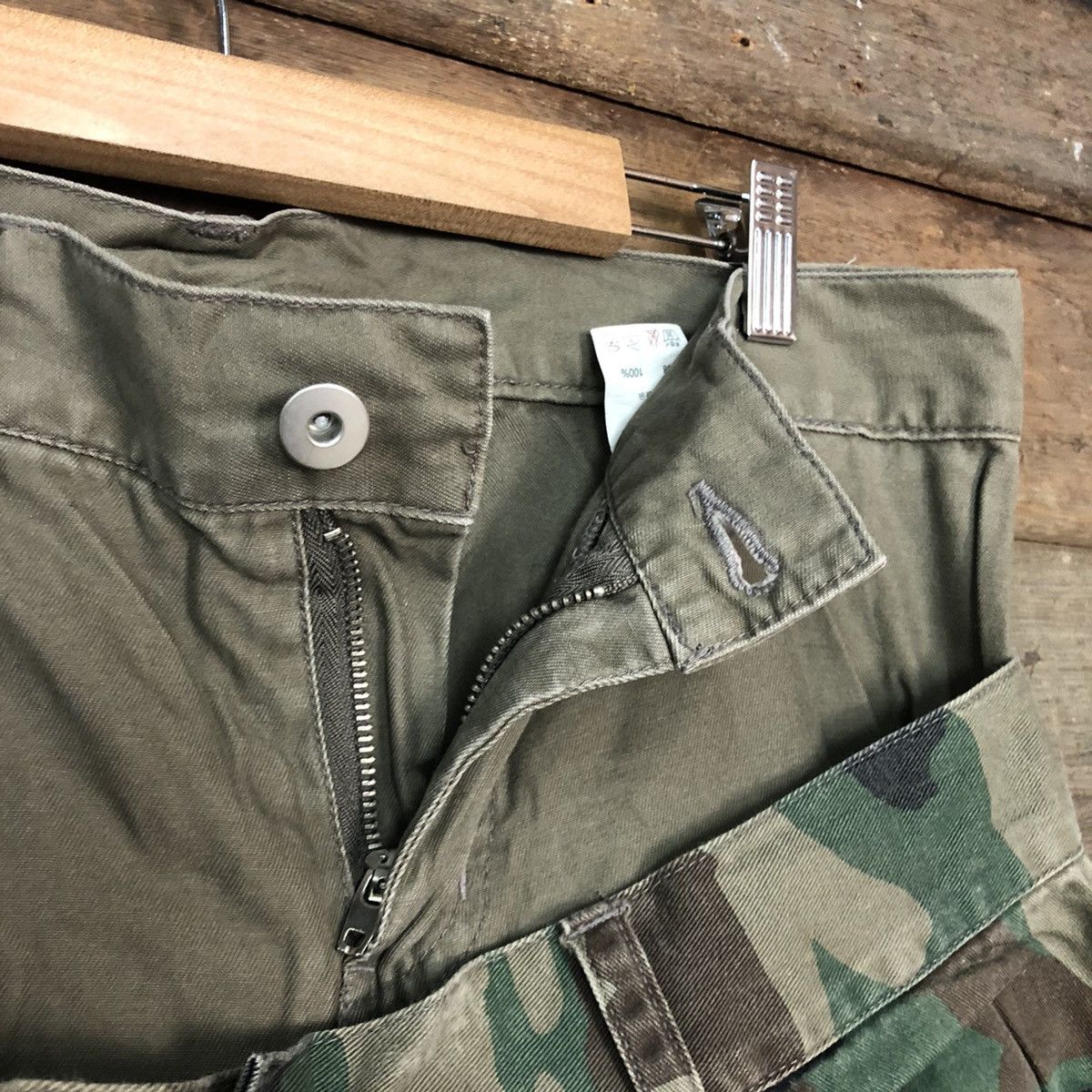 Japanese Brand Galvanize double waist camo Green Army Cargo Pants #3814 Size US 30 / EU 46 - 7 Thumbnail