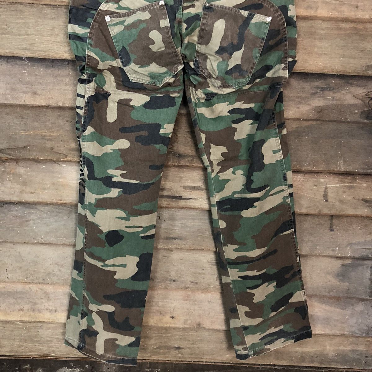 Japanese Brand Galvanize double waist camo Green Army Cargo Pants #3814 Size US 30 / EU 46 - 10 Thumbnail
