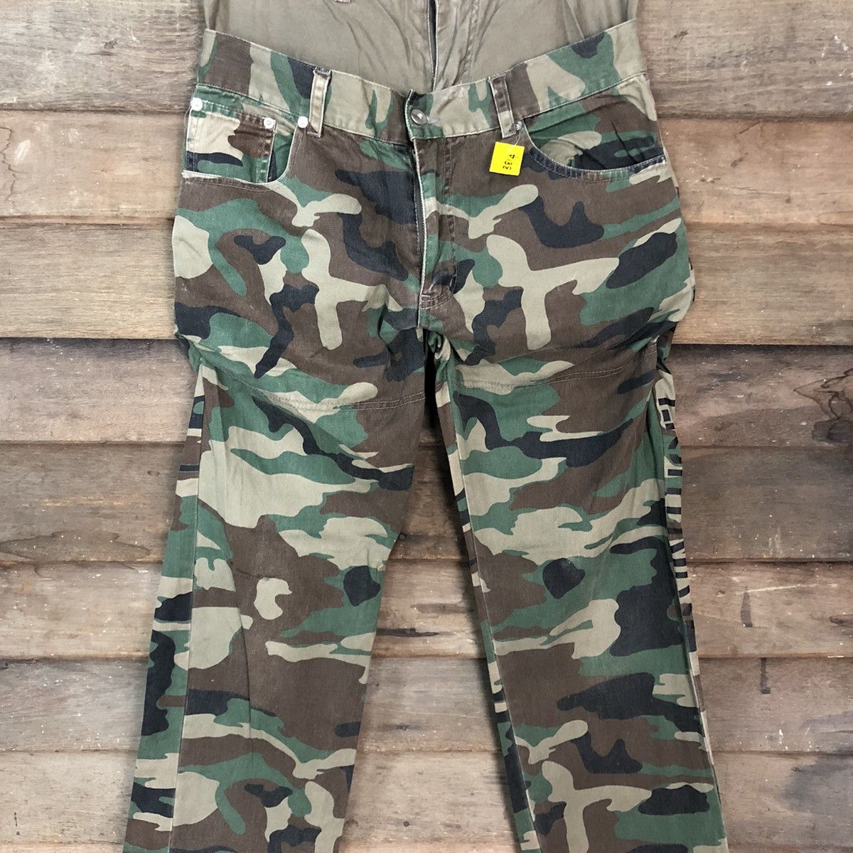 Japanese Brand Galvanize double waist camo Green Army Cargo Pants #3814 Size US 30 / EU 46 - 4 Thumbnail