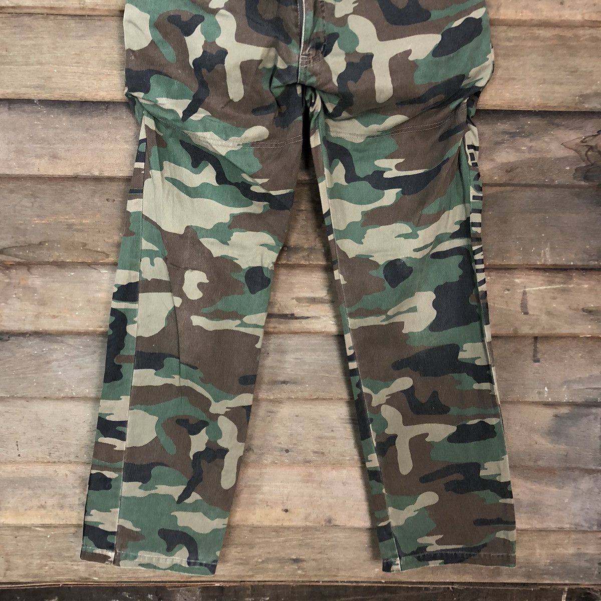 Japanese Brand Galvanize double waist camo Green Army Cargo Pants #3814 Size US 30 / EU 46 - 3 Thumbnail