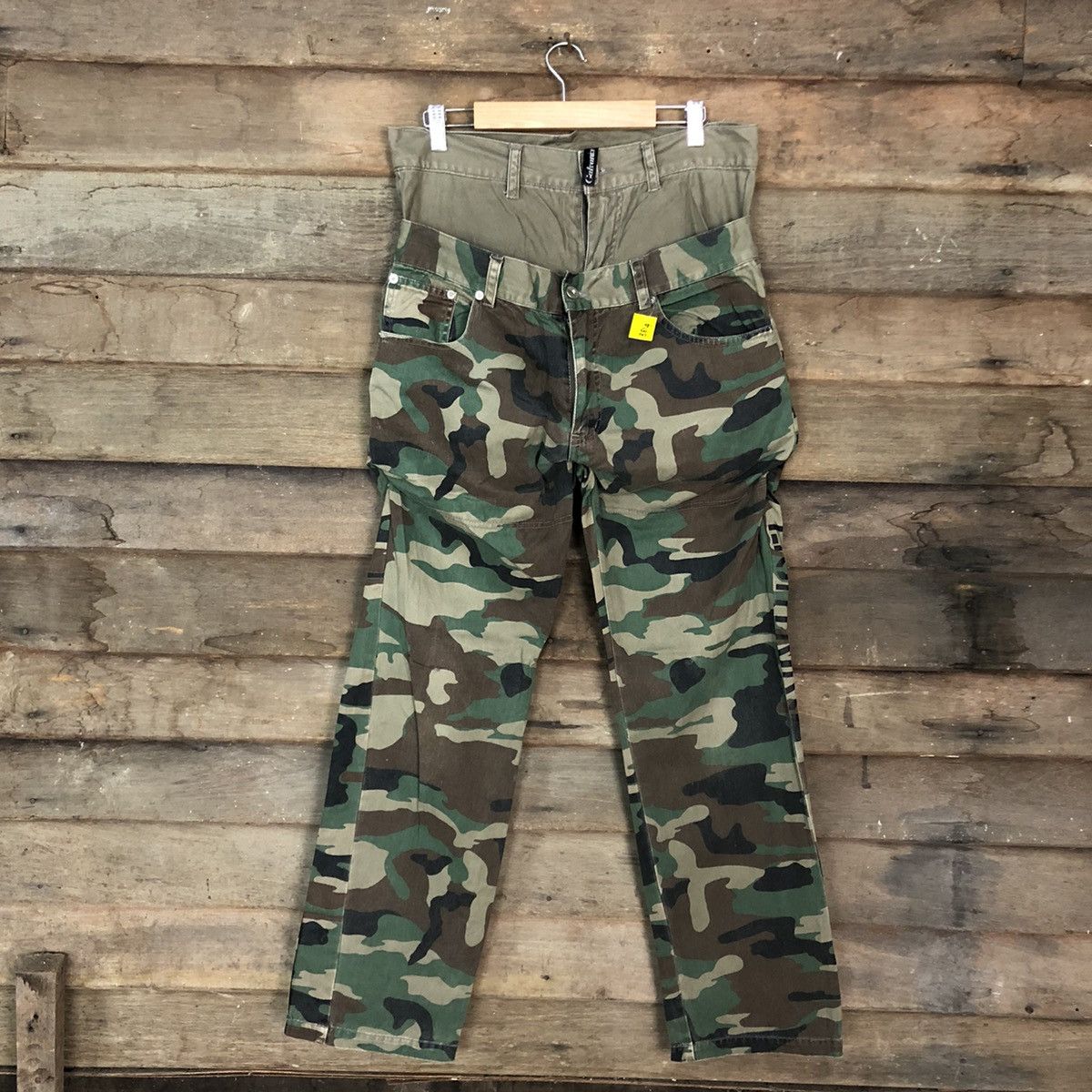 Japanese Brand Galvanize double waist camo Green Army Cargo Pants #3814 Size US 30 / EU 46 - 1 Thumbnail