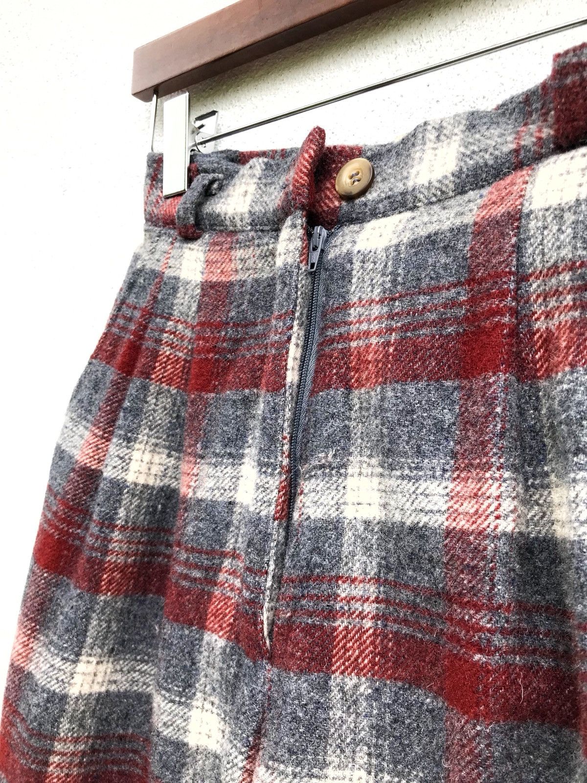 Designer × Japanese Brand Vintage Dixie Sport Wool Checked High Waist Trousers Pants Size US 26 / EU 42 - 5 Thumbnail
