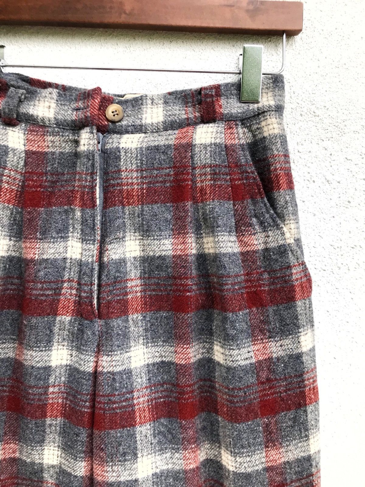 Designer × Japanese Brand Vintage Dixie Sport Wool Checked High Waist Trousers Pants Size US 26 / EU 42 - 3 Thumbnail