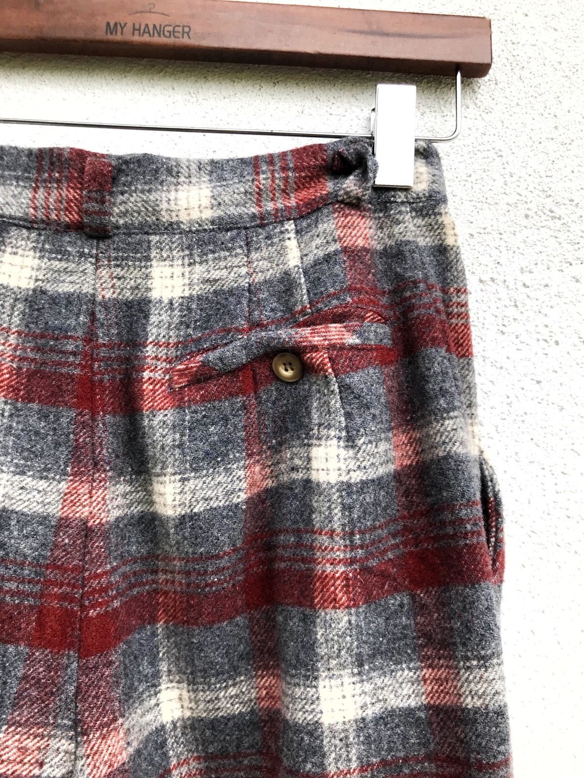 Designer × Japanese Brand Vintage Dixie Sport Wool Checked High Waist Trousers Pants Size US 26 / EU 42 - 7 Thumbnail