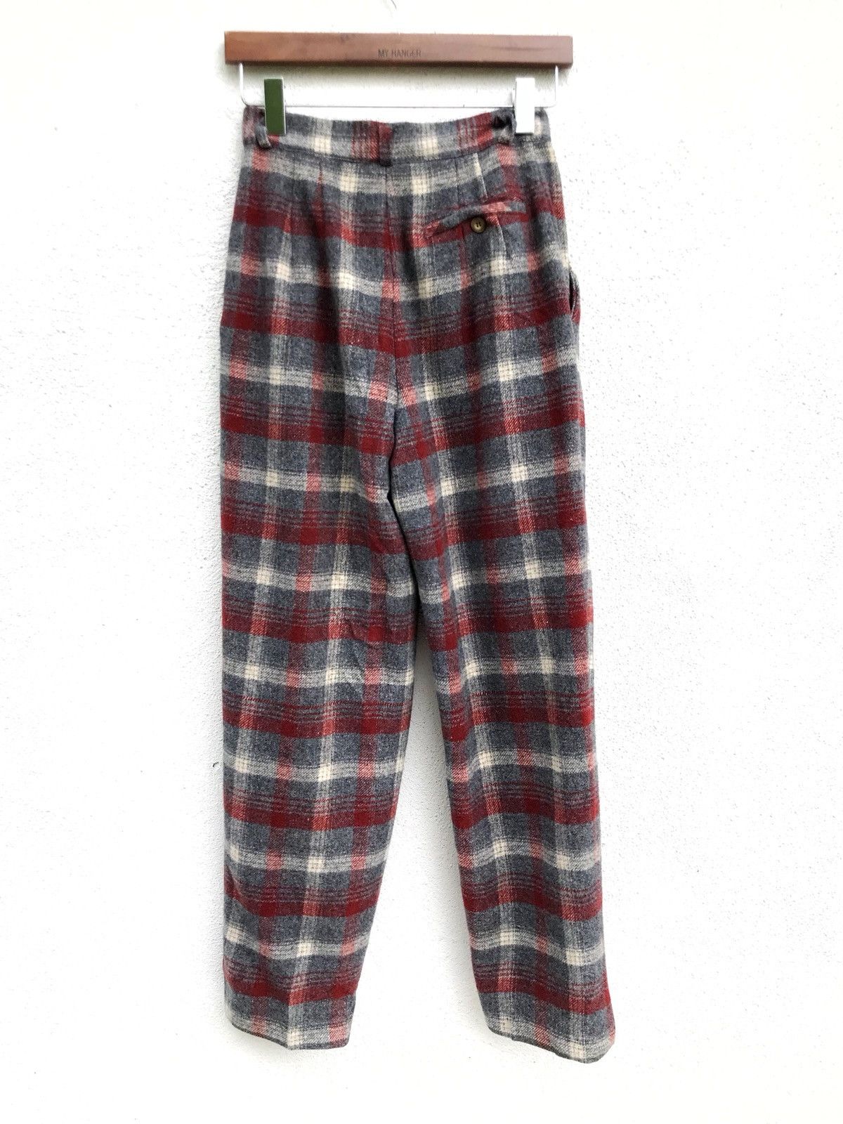 Designer × Japanese Brand Vintage Dixie Sport Wool Checked High Waist Trousers Pants Size US 26 / EU 42 - 4 Thumbnail