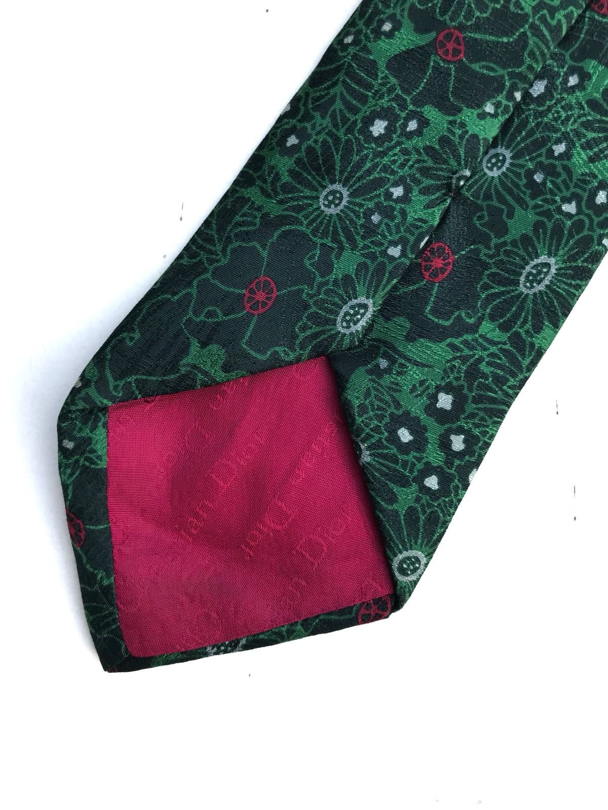 Christian Dior Monsieur Floral Silk Tie Handmade In England Size ONE SIZE - 5 Thumbnail