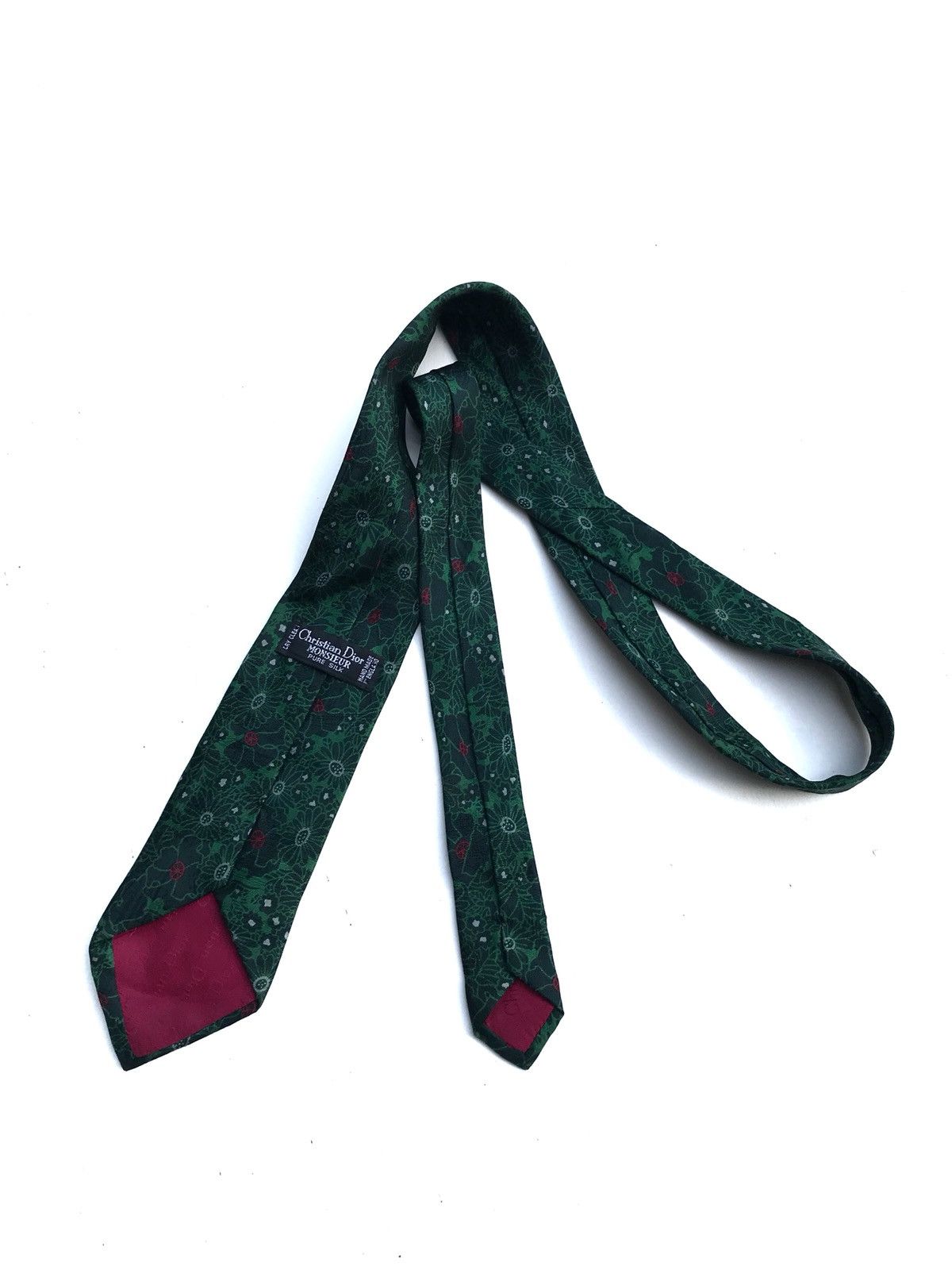 Christian Dior Monsieur Floral Silk Tie Handmade In England Size ONE SIZE - 2 Thumbnail