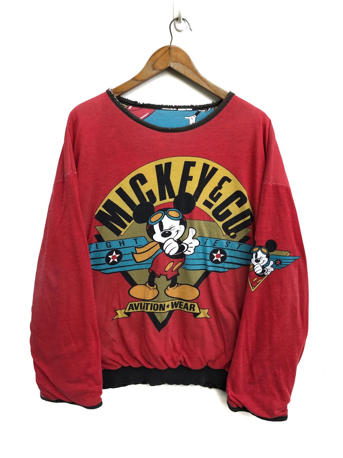 Mickey Mouse × Vintage Vintage 90s Mickey Flight Tested Aviation Wear Reversible Size US L / EU 52-54 / 3 - 1 Thumbnail