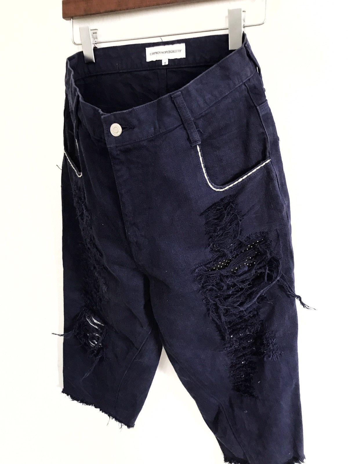 Japanese Brand Ehyphen World Gallery Made In Japan Distressed Cropped Size US 31 - 5 Thumbnail
