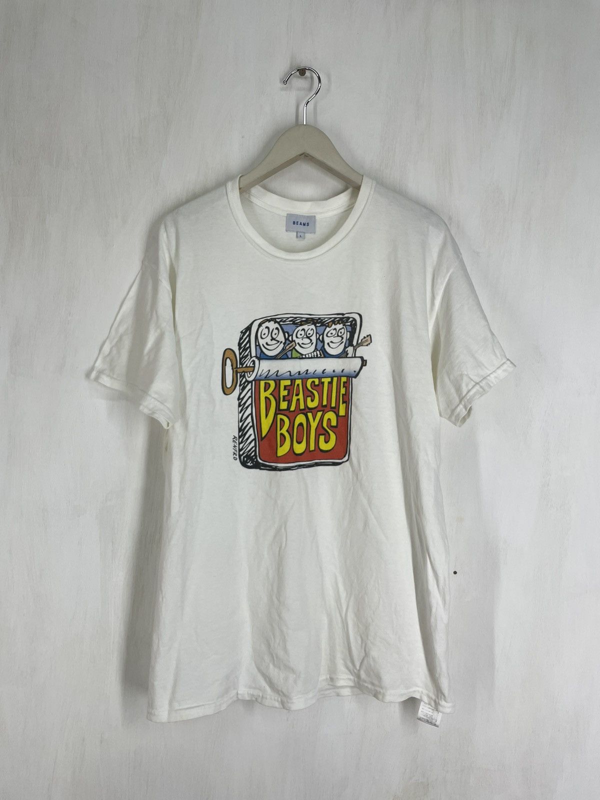 image of Band Tees x Beams Plus Beastie Boys X Beams T Shirt in White, Men's (Size Large)