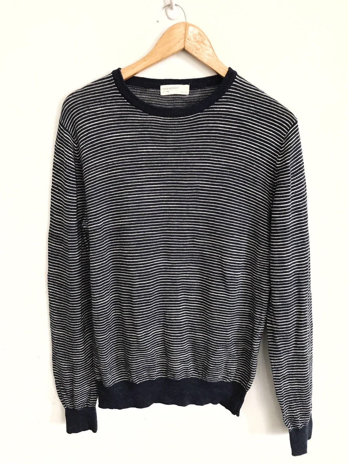 Japanese Brand Back Number Stripes Long Sleeve Kurt Cobain Style Size US M / EU 48-50 / 2 - 1 Thumbnail