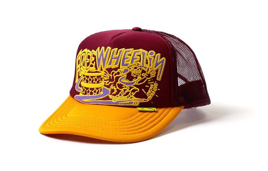 Kapital kapital FREE WHEELIN truck cap hat trucker wine gold Size ONE SIZE - 5 Thumbnail