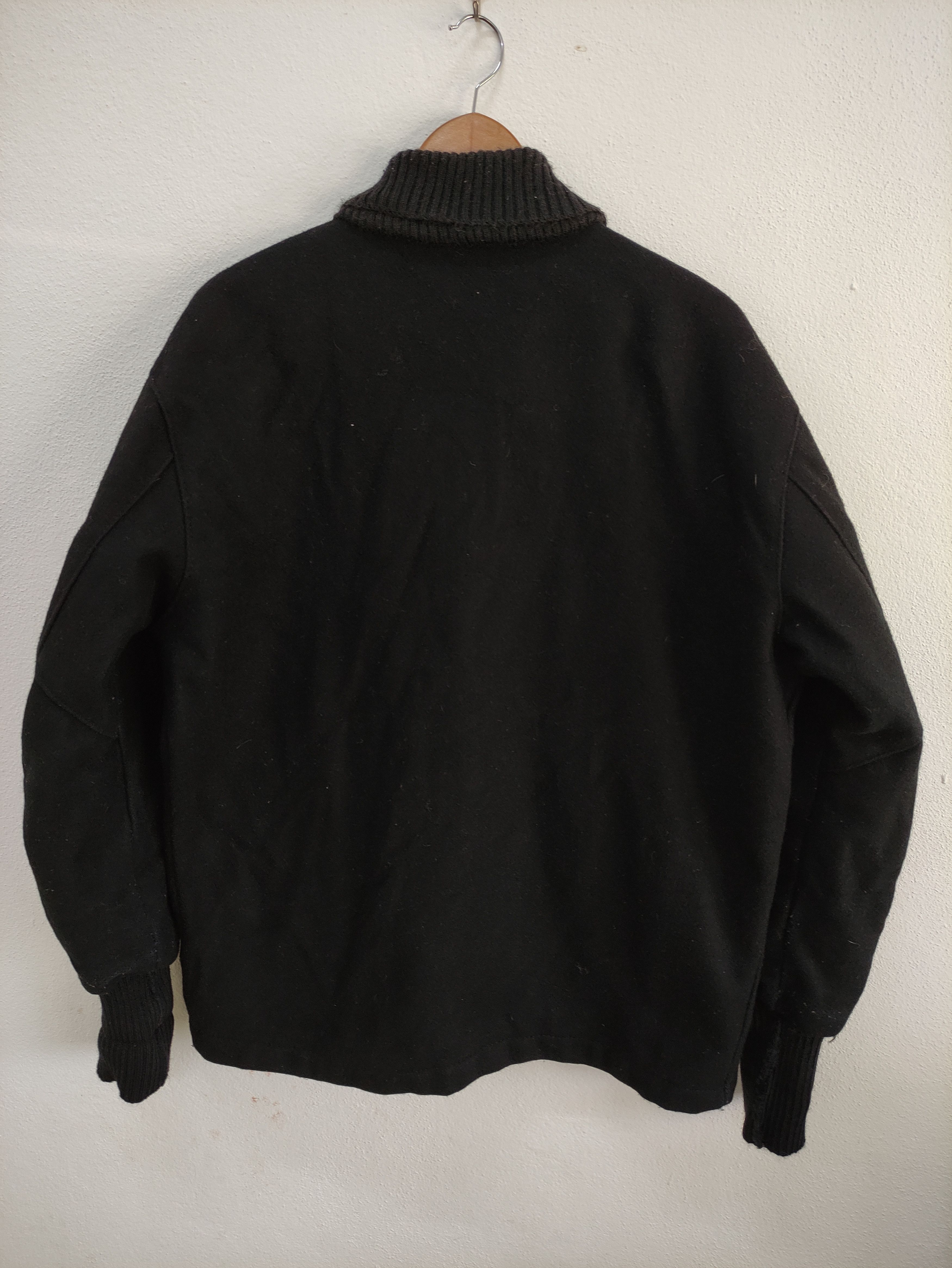 Delong × Vintage Vintage DeLong Black Blank Wool Varsity Jacket Made in USA Size US L / EU 52-54 / 3 - 2 Thumbnail