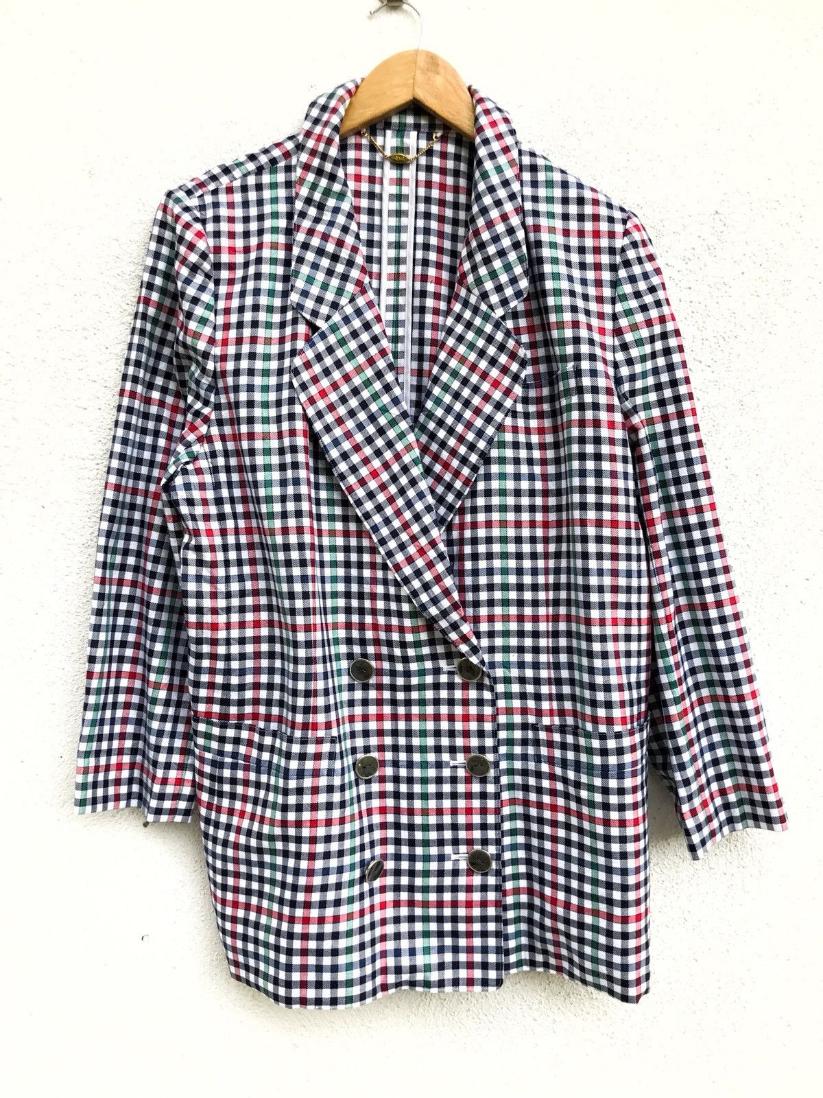 Designer × Japanese Brand Wurmser Paris France Checked Plaid Button Jacket Size US L / EU 52-54 / 3 - 2 Thumbnail