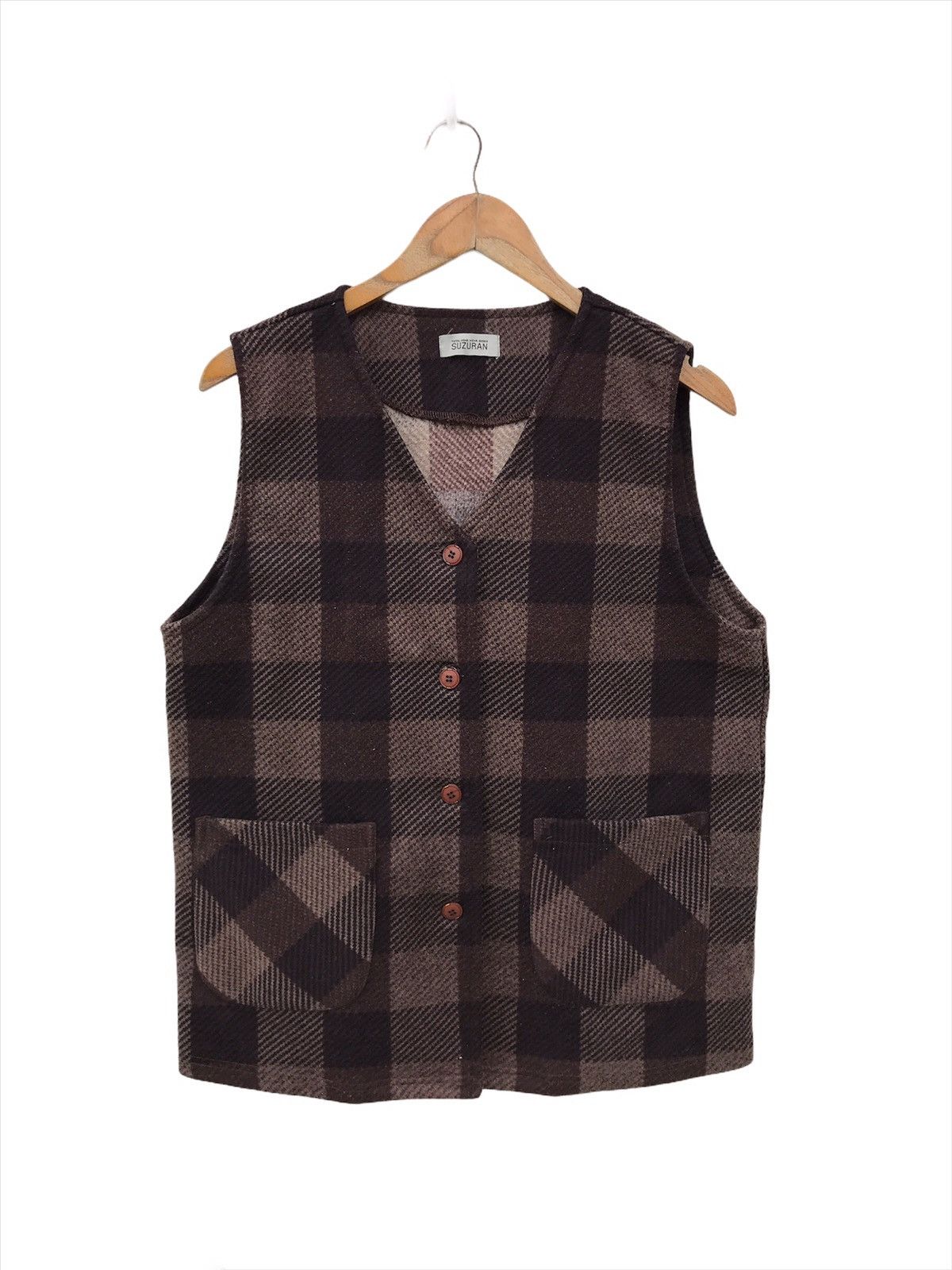 Japanese Brand Japanese Brand Suzuran Wool Checkered Vest Jacket Size US M / EU 48-50 / 2 - 1 Thumbnail