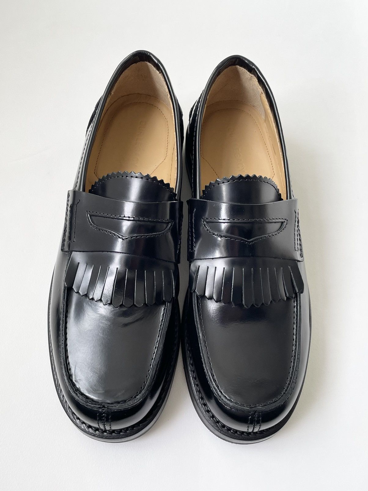 image of Our Legacy A/w 21 Black Leather Fringed Loafers, Men's (Size 12)