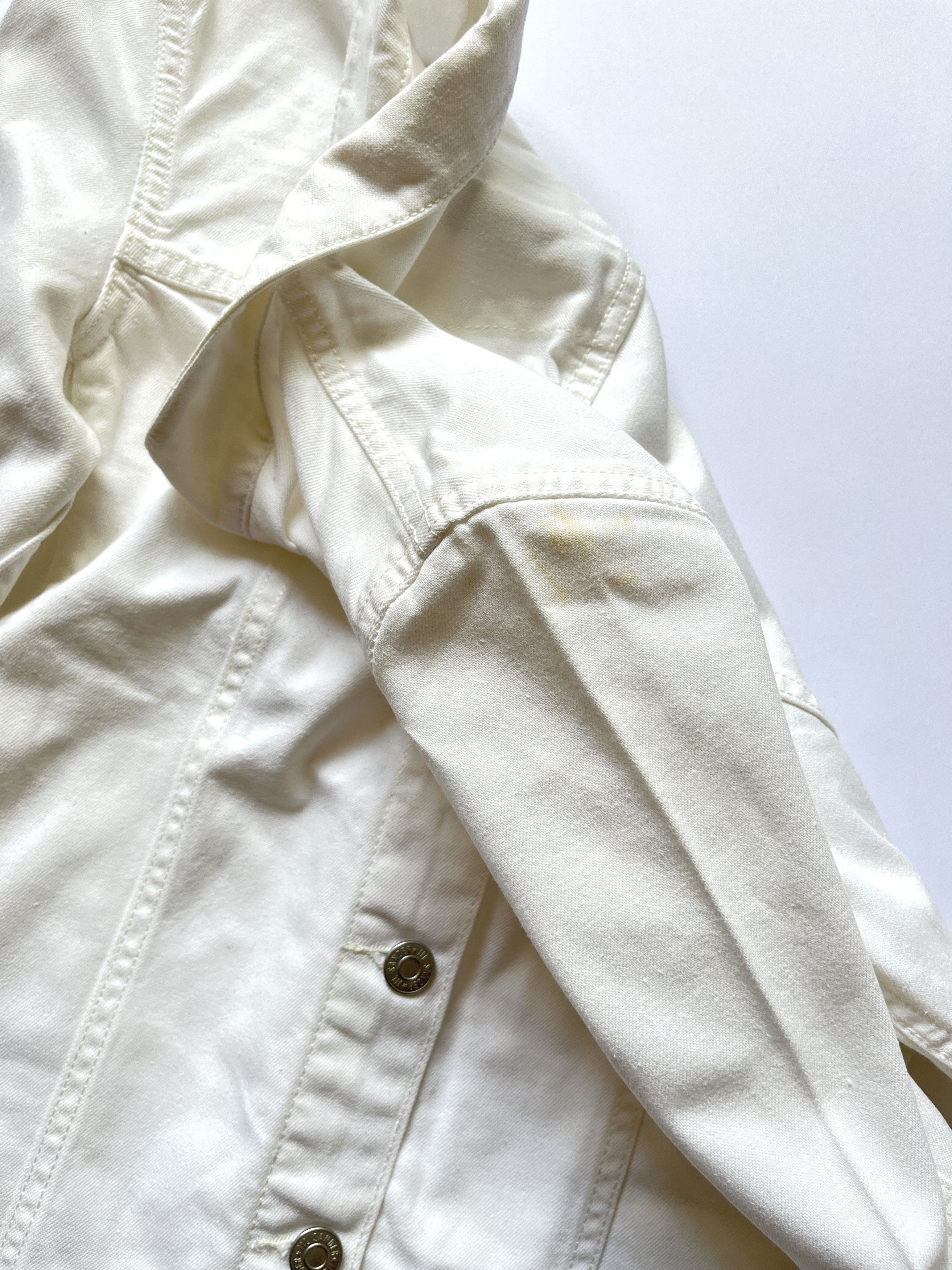 Jil Sander ⚡️QUICK SALE⚡️1990's Jil Sander White Denim Jean Jacket Size M / US 6-8 / IT 42-44 - 6 Thumbnail