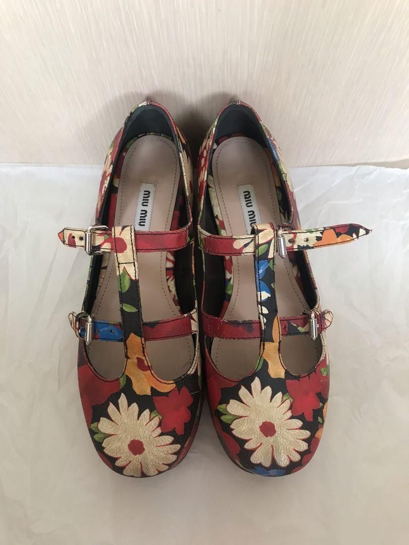 Miu Miu Miu Miu flower printed shoes Size US 7 / IT 37 - 3 Thumbnail