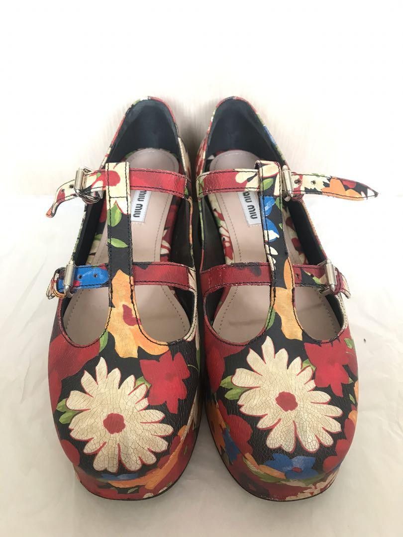 Miu Miu Miu Miu flower printed shoes Size US 7 / IT 37 - 1 Thumbnail