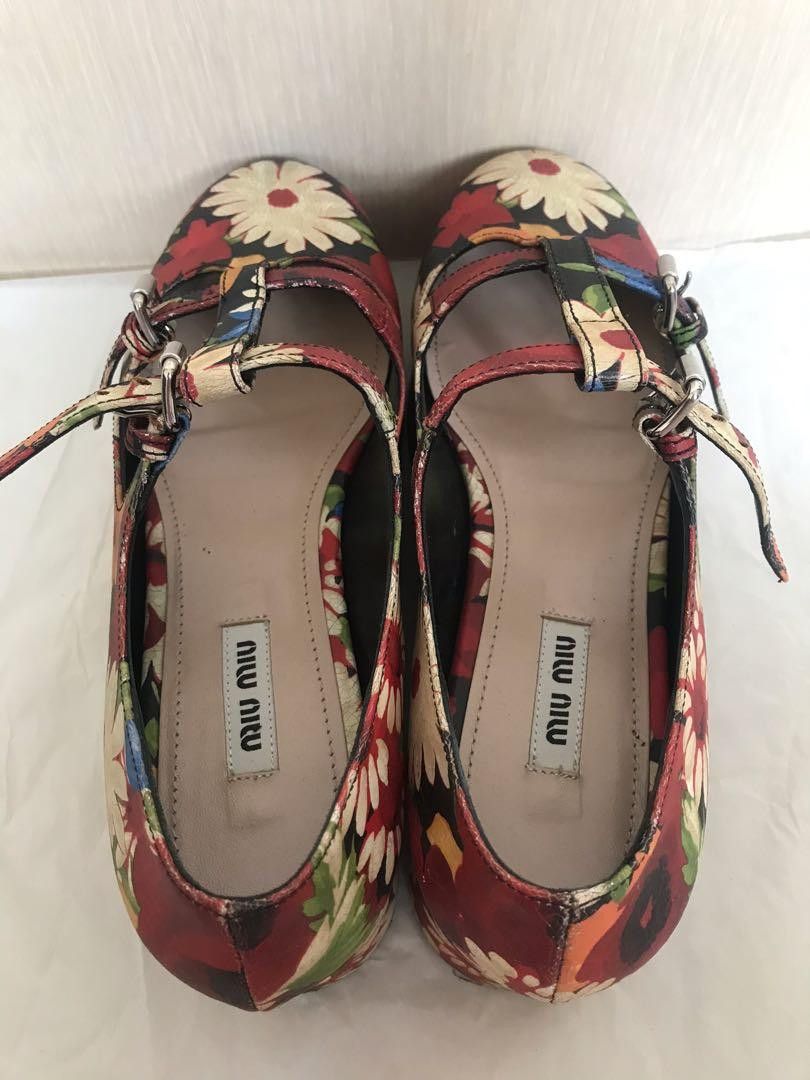 Miu Miu Miu Miu flower printed shoes Size US 7 / IT 37 - 2 Thumbnail