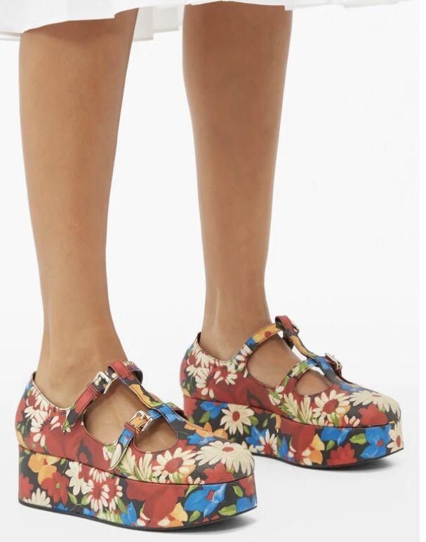 Miu Miu Miu Miu flower printed shoes Size US 7 / IT 37 - 6 Thumbnail