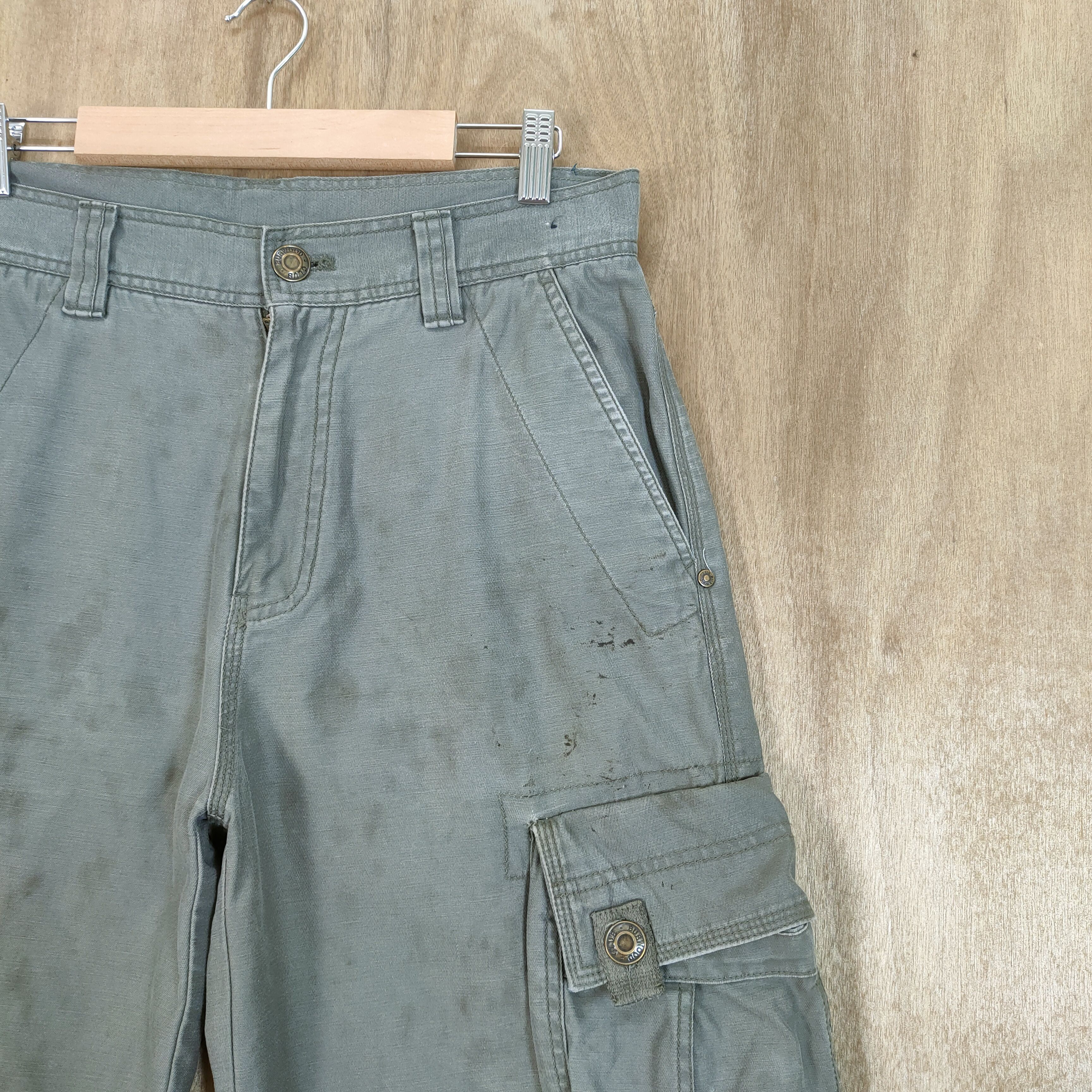 Japanese Brand VINTAGE BURWOOD FADED RUSTY CARGO PANTS Size US 32 / EU 48 - 4 Thumbnail